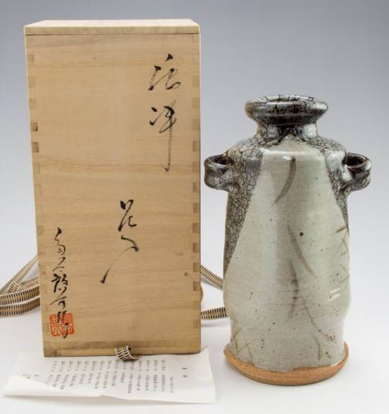 ◎高橋紘作　色絵磁器　紫陽花図皿　直径３４ｃｍ（共箱・共布付）